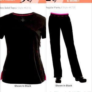 Black Koi Lite Scrub Set w/ Pink Accent 🖤